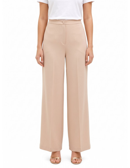 Pantalon palazzo en tissu cadi sans poches Rinascimento