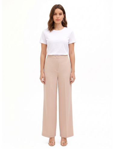 Pantalon palazzo en tissu cadi sans poches Rinascimento