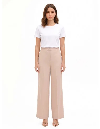 Pantalon palazzo en tissu cadi sans poches Rinascimento