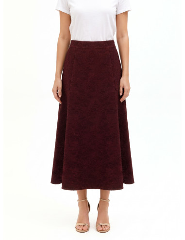 Jupe longue évasée en jacquard gaufré avec lurex « Rinascimento » -...