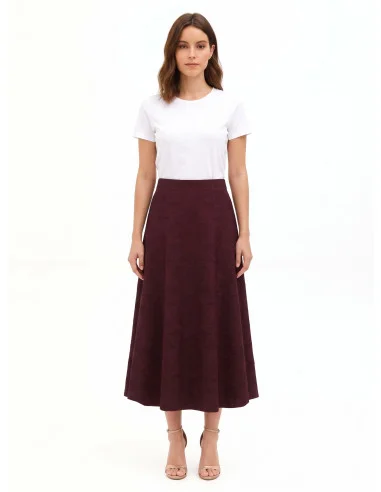 Gonna Lunga Svasata In Jacquard Goffrato Con Lurex Rinascimento