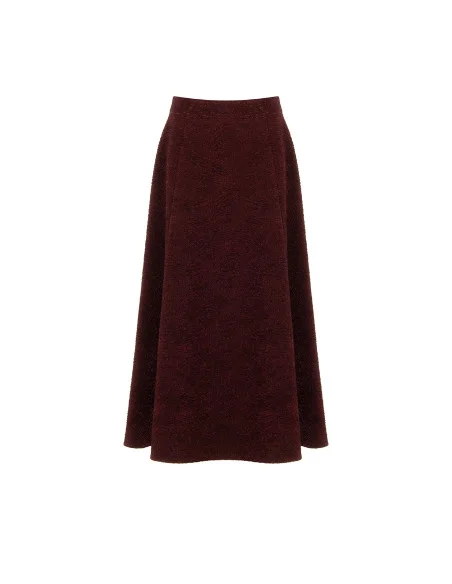 Gonna Lunga Svasata In Jacquard Goffrato Con Lurex Rinascimento