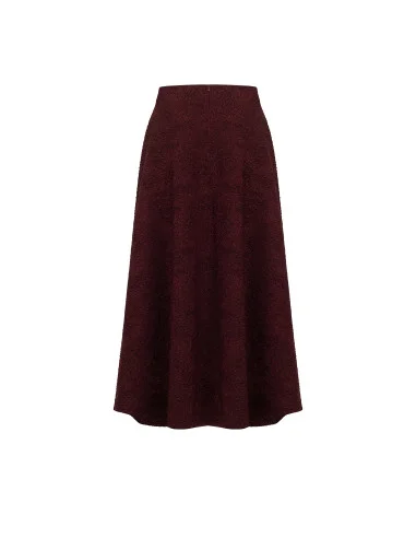 Jupe longue évasée en jacquard gaufré avec lurex Rinascimento