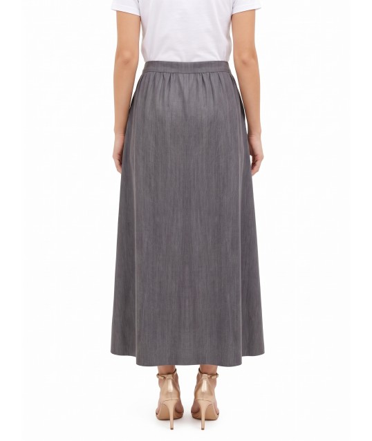 Long skirt in a Lyocell blend with a faded effect and Rinascimento-style pockets