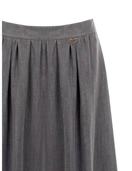 Long Lyocell-Blend Skirt with Washed Effect and Pockets Rinascimento