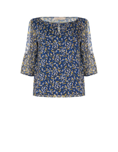 Blouse fluide grande taille en georgette avec décolleté en goutte d’eau, épaules dénudées et détails en lurex Rinascimento Curvy