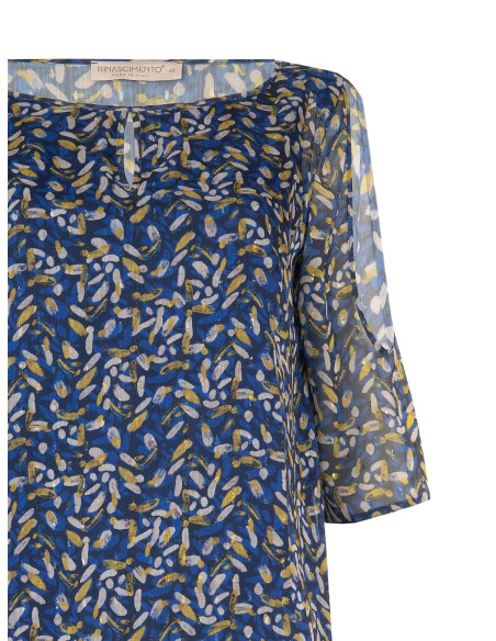 Blusa Curvy Fluida In Georgette Con Scollo A Goccia Spalle Scoperte E Dettagli Lurex Rinascimento Curvy
