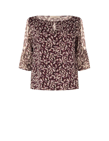 Blouse fluide pour femmes rondes en georgette, avec encolure en goutte d'eau et épaules dénudées...