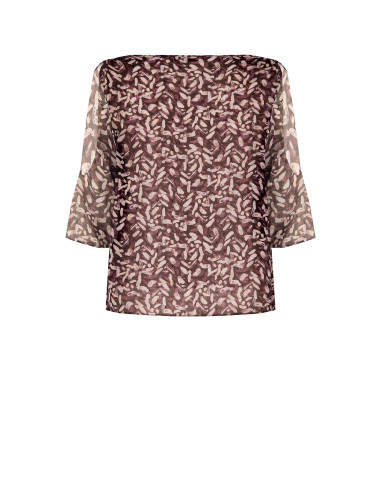 Blouse fluide grande taille en georgette avec décolleté en goutte d’eau, épaules dénudées et détails en lurex Rinascimento Curvy