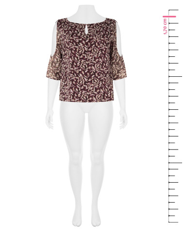 Blouse fluide grande taille en georgette avec décolleté en goutte d’eau, épaules dénudées et détails en lurex Rinascimento Curvy