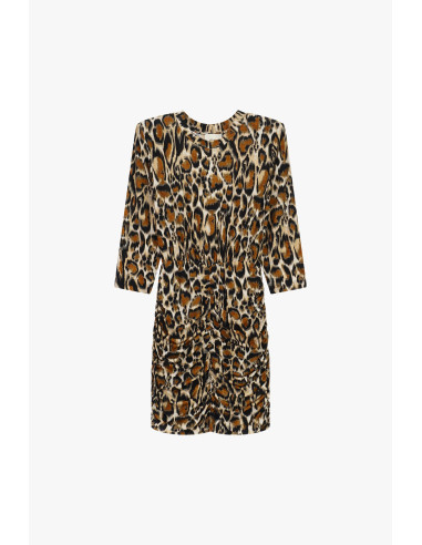 Dixie Short Animal-Print Dress with Ruffles - Vestiti Firmati Life ...