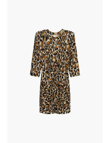 Dixie Short Animal-Print Dress with Ruffles - Vestiti Firmati Life ...