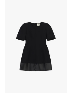 Dixie Short Dress with Short Sleeves and Contrast Trim - Vestiti Fi...
