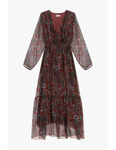 Dixie Long Paisley-Print Dress with Wide Sleeves - Vestiti Firmati ...