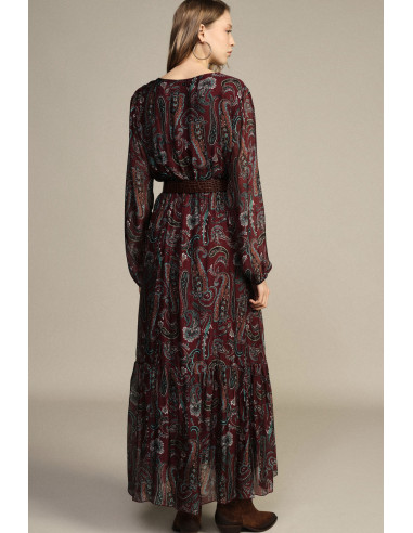 Robe longue à imprimé paisley et manches amples Dixie - Vestiti Fir...