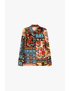 Dixie Floral Print Shirt with Classic Collar - Vestiti Firmati Life...