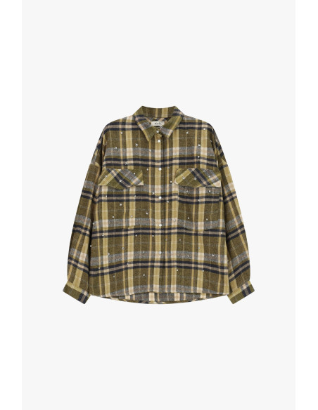 Camicia A Quadri Con Tasche E Dettagli Brillanti Dixie