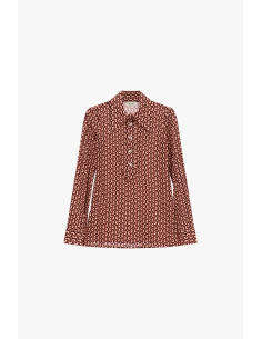 Chemise à motifs géométriques avec boutons sur le devant Dixie - Ve...