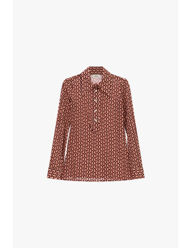 Blouse à motifs géométriques avec boutons sur le devant Dixie