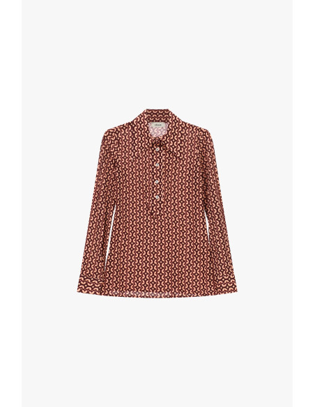 Blouse à motifs géométriques avec boutons sur le devant Dixie