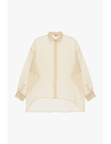 Dixie Oversized Sheer Shirt with Wide Sleeves - Vestiti Firmati Lif...