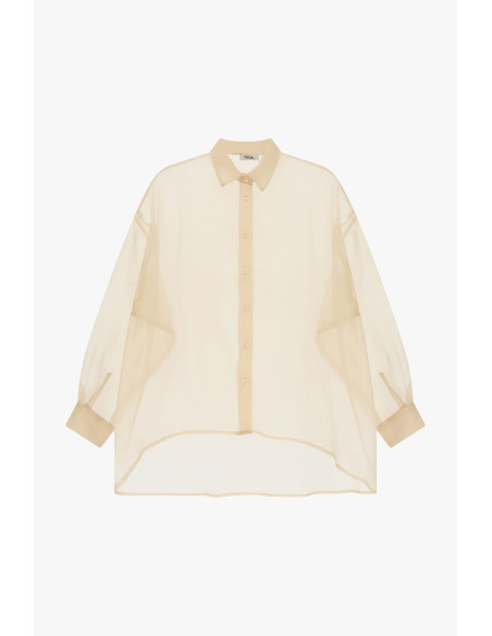 Camicia Over Trasparente Con Maniche Ampie Dixie