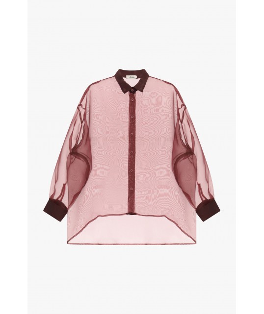 Dixie Oversized Sheer Shirt with Wide Sleeves