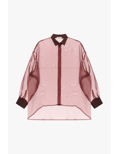 Dixie Oversized Sheer Shirt with Wide Sleeves - Vestiti Firmati Lif...