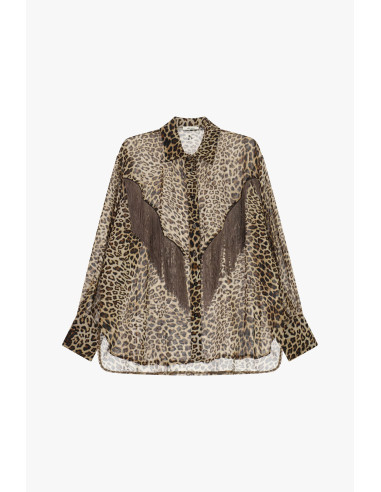 Camicia Animalier Con Frange Decorative Oversize Dixie