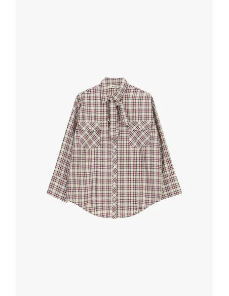Camicia A Quadri Con Tasche Frontali E Fiocco Dixie