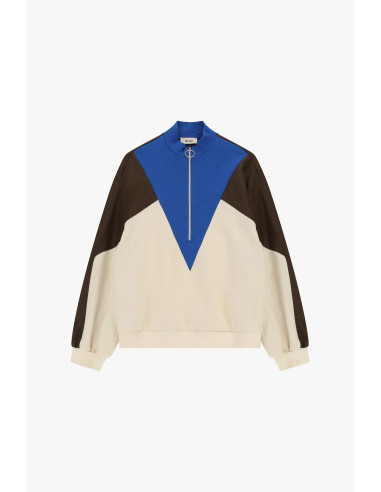 Sweat sans capuche à fermeture éclair et détails géométriques Dixie...