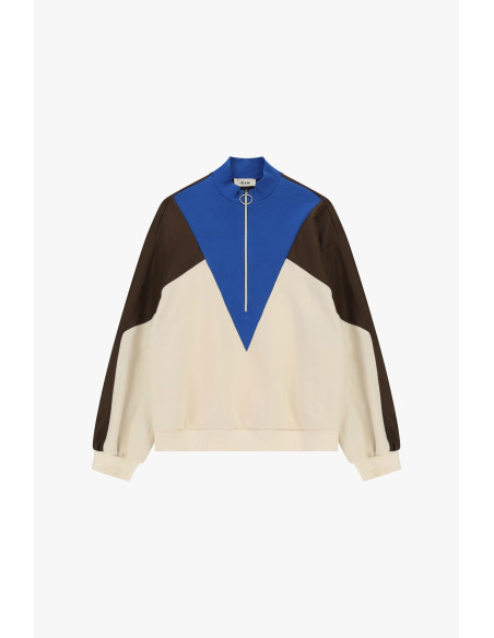 Felpa Senza Cappuccio Con Zip E Dettagli Geometrici Dixie