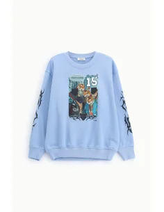 Sweat-shirt à col rond avec imprimé graphique et détails tribaux Dixie