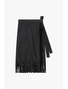 Jupe midi à franges avec ceinture nouée Dixie