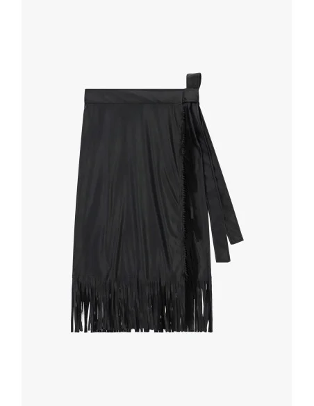 Midi Skirt with Fringes and Tied Sash Dixie