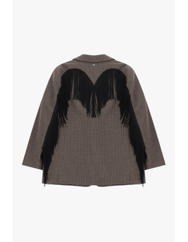 Blazer à carreaux avec franges décoratives et poches Dixie - Vestit...