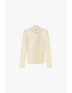 Dixie Draped Jumper With a Soft Collar and Long Sleeves - Vestiti F...