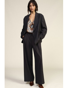 Dixie High-Waisted Palazzo Trousers with Pleats - Vestiti Firmati L...