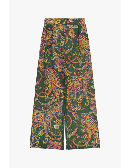 Paisley Print High-Waisted Palazzo Trousers Dixie