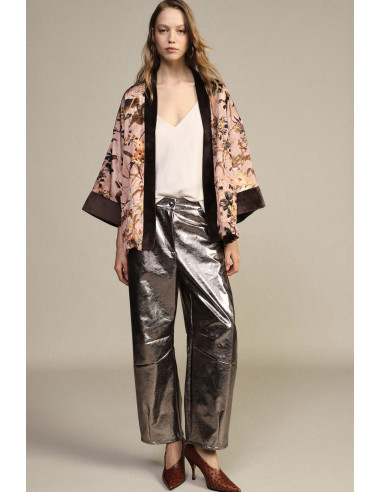 Pantalon ample effet cuir à taille haute Dixie - Vestiti Firmati Li...