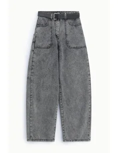 Jean balloon avec grandes poches et ceinture Dixie
