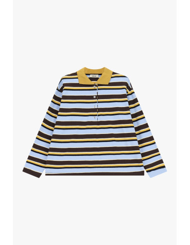 Maglia A Righe Con Colletto E Bottoni Frontali Dixie
