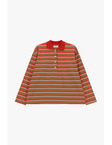 Dixie Striped Jumper with Collar and Front Buttons - Vestiti Firmat...