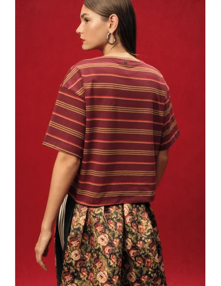 T-Shirt A Righe Vestibilit\Xc3\Xa0 Morbida Girocollo Dixie