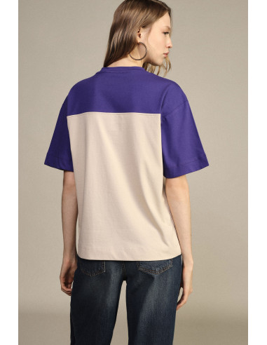 T-Shirt Stampa Tigre E Fiori Maniche Corte Dixie