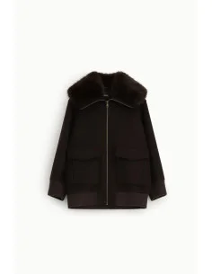 Manteau avec col en fourrure et poches plaquées Dixie 2