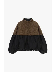 Eco-Pelliccia Corta Con Maniche Ampie E Zip Dixie