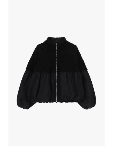 Eco-Short Fur Jacket With Wide Sleeves And Zip Dixie