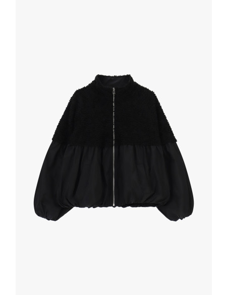 Eco-Short Fur Jacket With Wide Sleeves And Zip Dixie
