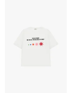 Crew-Neck T-Shirt with Slogan and Colorful Stars Dixie 2